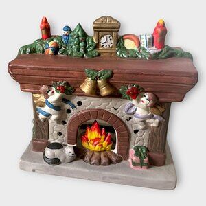 Vintage Porcelain Mantle Fireplace Candle Holder W/ Box Gift Collection Holiday